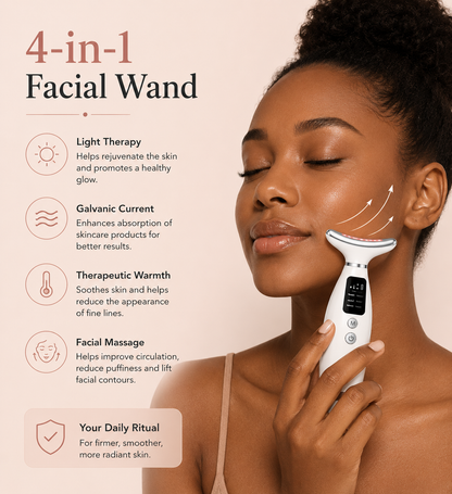 LED Light Therapy Facial Wand – Skin Rejuvenation Device for At-Home Skincare